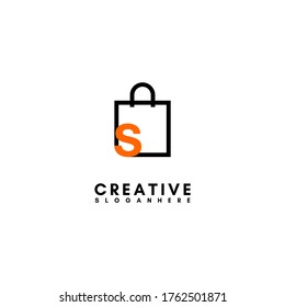 Modern shopping S logotype design concept isolated on white background