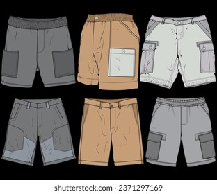 Modern Short pants coloring drawing vector, Modern short pants in a sketch style, training template vector, vector Illustration.
