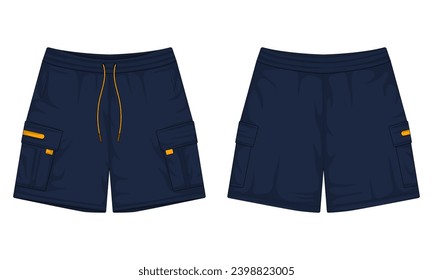 Moderne Shorts mit Vorder- und Rückseite