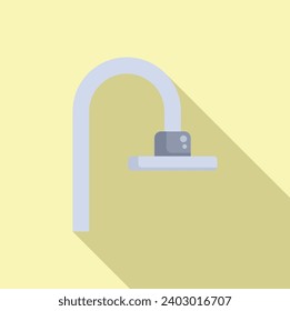 Modern shower head icon flat vector. Tubing spray. Metal rain room