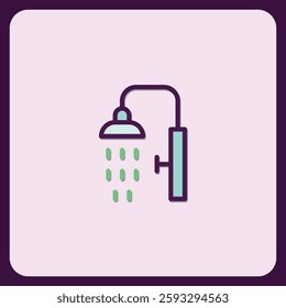 Modern Shower Icon Design for Bathroom Application