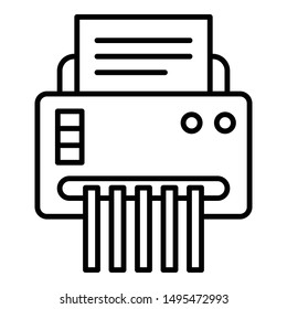 Modern shredder icon. Outline modern shredder vector icon for web design isolated on white background