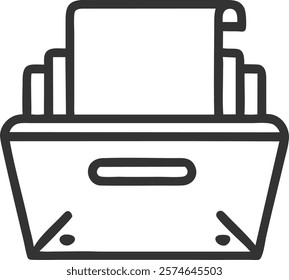 Modern Shredder Icon Representing Document Disposal, Perfect for Secure Business Workflow Designs