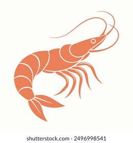 modern Shrimp Vector Silhouette white background
