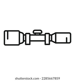 Vector de contorno de icono de visión moderna. Fuego de rifle. Cruce de destino