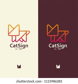 Modern sign in the form of a cat, for any activity with pets