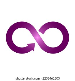 Flecha infinita de signo moderna. Elemento gráfico. Forma geométrica. Ilustración vectorial. imagen de stock.