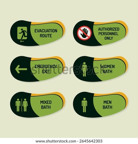 Modern signage template for public spaces in a minimalist style