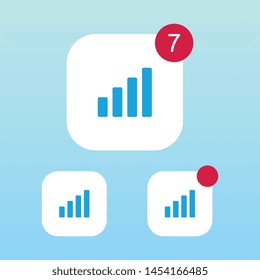 Modern Signal Bar Icon With Notification