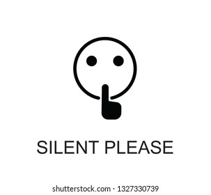 Modern Silent please icon vector 