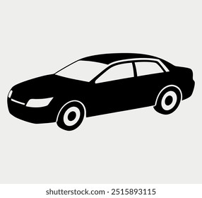 modern silhouette car vector art 