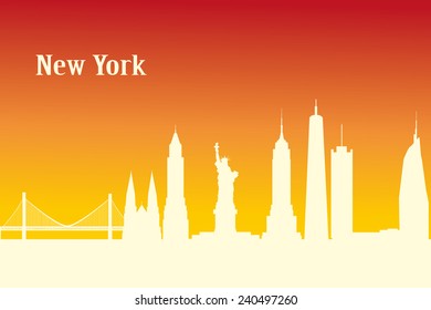 Modern silhouette skyline of New York.