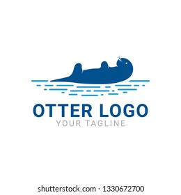 A modern silhouette style of an otter or badger logo