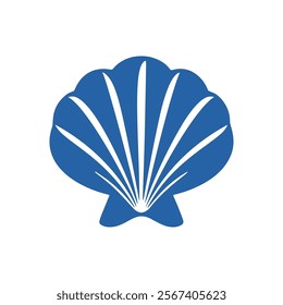 Modern silhouette vector illustration of a seashell