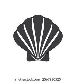 Modern silhouette vector illustration of a seashell