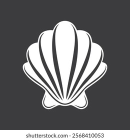 Modern silhouette vector illustration of a seashell