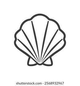 Modern silhouette vector illustration of a seashell