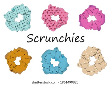 Modern Silk Scarf. Hair scrunchies. Girls scrunchies for hears. Hair scrunchies. Lettering.