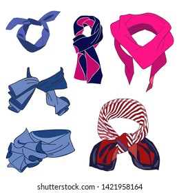 Modern Silk Scarf. Vector Fashion Illustration.