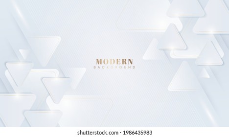 Modern silver abstract polygonal background with golden lines. Design overlapping geometry simple modern. Bright luxury backdrop graphic. You can use for ad, poster, banner, template, business, cover