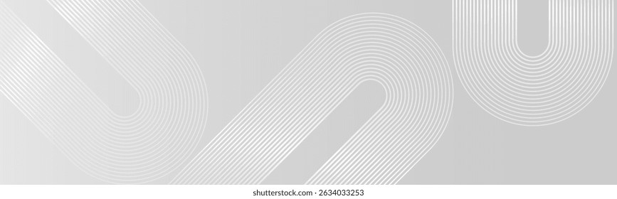 Modern silver colour abstract gradient background with geometric rounded lines design background. Dynamic shapes composition. High quality graphic.