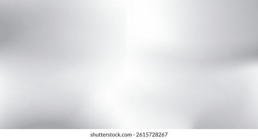 Modern silver foil background with metal mirror texture. Chrome gradient surface vector illustration abstract