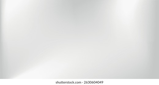 fundo de folha de prata moderno com textura de espelho de metal. superfície gradiente com brilho leve. Folha cinza de alumínio vetorial com reflexo abstrato