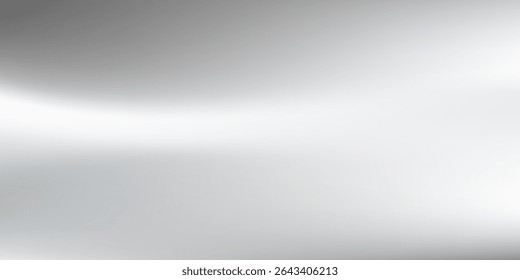 Modern silver foil background with metal mirror texture. Chrome gradient surface with light gloss abstract simple