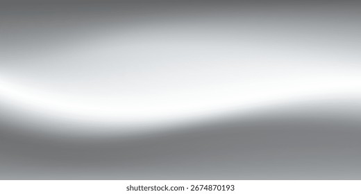 Modern silver foil background with metal mirror texture. Chrome gradient vector abstract