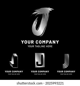 Modern Silver Letter J Logo Collection