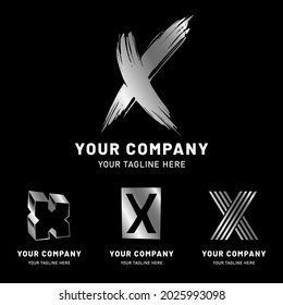 Modern Silver Letter X Logo Collection