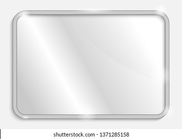 Modern silver metallic rectangular frame with blank white space. Ideal for graphic design, branding, product mockups, web and app interfaces, presentation templates, advertising, corporate identity, packaging design, and marketing materials.