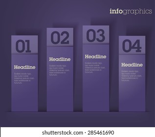 Modern simple 3D paper cut out infographics. Paper charts / can be used for application or website navigation / web banners / Vector / advertising
