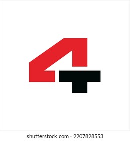 Moderno y simple vector de logotipo de diseño 4T.