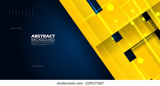 Modern Simple Abstract Background with Dark Blue And Bright Yellow Color Design.rectangle style. Eps10 Vector Template