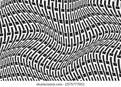 modern simple abstract black color creative geometric wavy distort line pattern abstract wave pattern