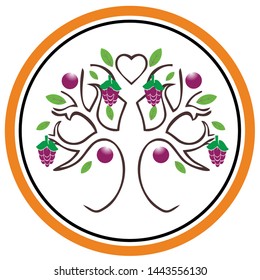 modern and simple abstract design of berries