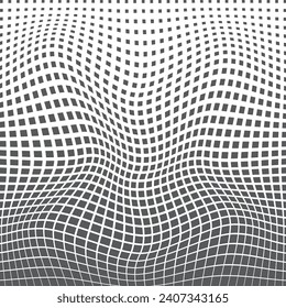 modern simple abstract grey steel color square half tone blend wavy distort horizontal pattern