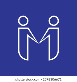 modern simple abstract letter M Partnership business trust illustration logo