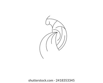 Modern simple abstract line art vector icon logo