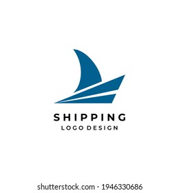 Modernes und einfaches abstraktes Logo über das Schiff.
EPS10, Vektorgrafik.