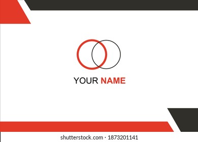 Modern simple abstract minimalist ID card template with a blend of red and black
