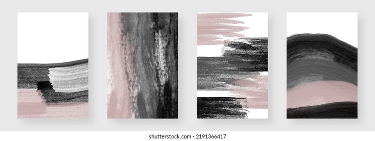 Modern Simple Abstract Neutral Wall Art. Minimalist Brush Strokes Wall Decor Printable