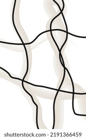 Modern Simple Abstract Neutral Wall Art. Minimalist Brush Strokes Wall Decor Printable