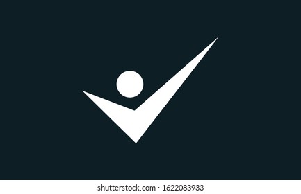 Modern simple abstract Personal right logo. This logo icon incorporate with right mark and circle in the creative way.