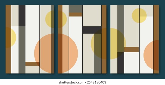 Modern simple abstract poster collection. Aesthetic posters with geometric shapes