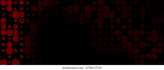 Patrón de lunares rojos abstractos simples modernos sobre fondo de color negro
