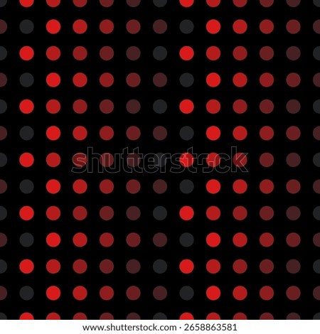 Modern simple abstract red color polka dot pattern on black color background