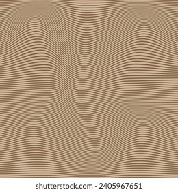 modern simple abstract seamlees brown color horizontal thin line wavy distort pattern art