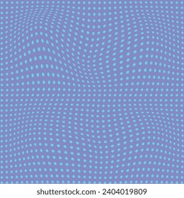 modern simple abstract seamlees cool sky color polka dot distort wavy pattern on violet color background